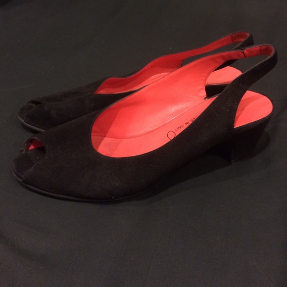 Pas de Rouge Milly Camoscio peep toes 42 (us 11)
