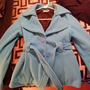 Blue Fashionable Mini Trench Coat Teen Size