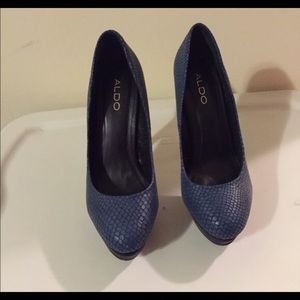 Blue Aldo platform heels