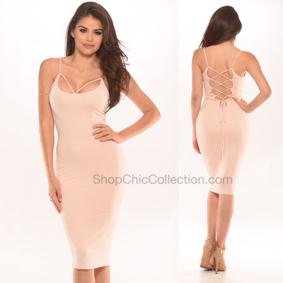 Lace up back bodycon dress - Picture 1 of 1