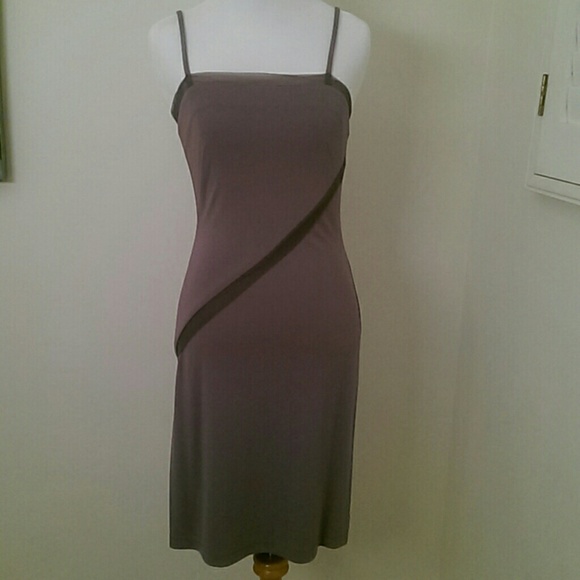 90s style BCBG dusty purple mesh trim dress XS