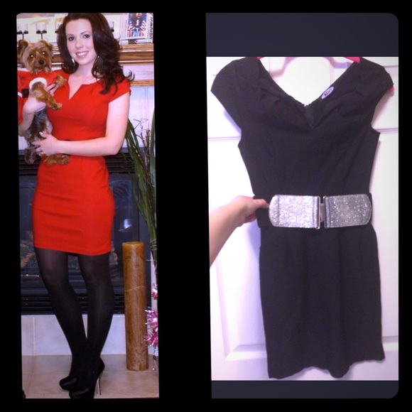 Black dress with sparkling belt