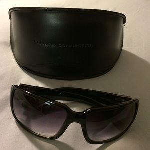 FCUK sunglasses with case and cleaning cloth