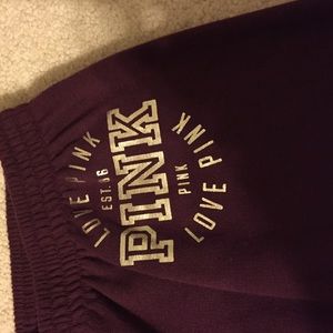 Maroon/gold emblem PINK banded sweats