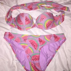 A 2 piece water melon bathing suit