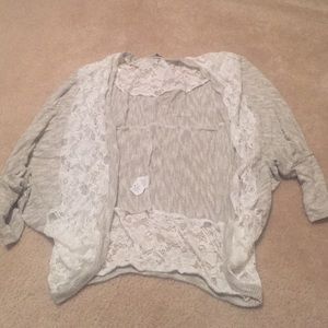 Shimmery Cardigan with Lace Detail