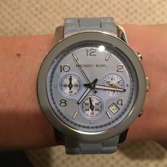 Baby blue Michael Kors sport watch
