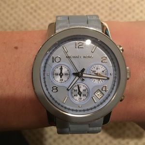 Baby blue Michael Kors sport watch