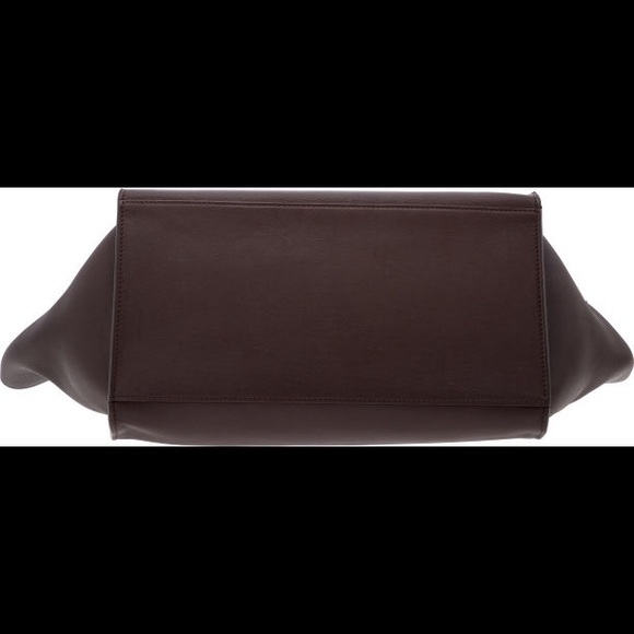 Celine Brown Leather & Gray Shearling Trapeze Bag - Picture 3 of 4