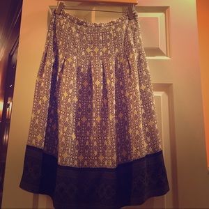 Ann Taylor Loft brown and cream knee length skirt