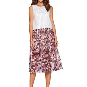 Sam Edelman organza floral striped midi skirt
