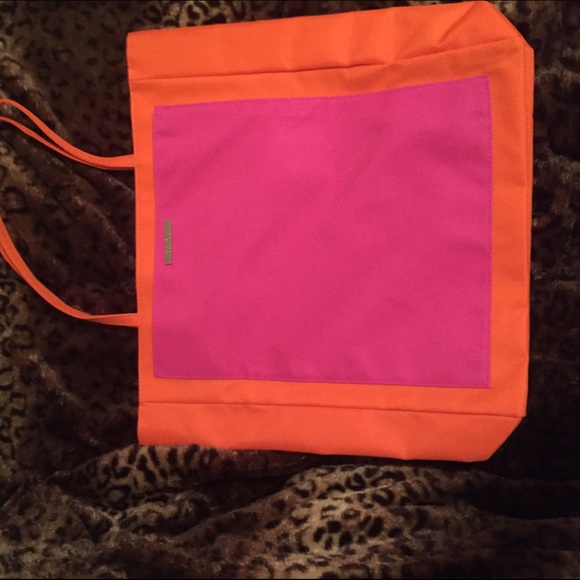 Pink and Orange Clinique tote