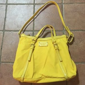Kate Spade Bag! Yellow nylon with leather trim!
