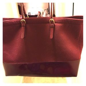 Talbots burgundy shopping tote, new without tag
