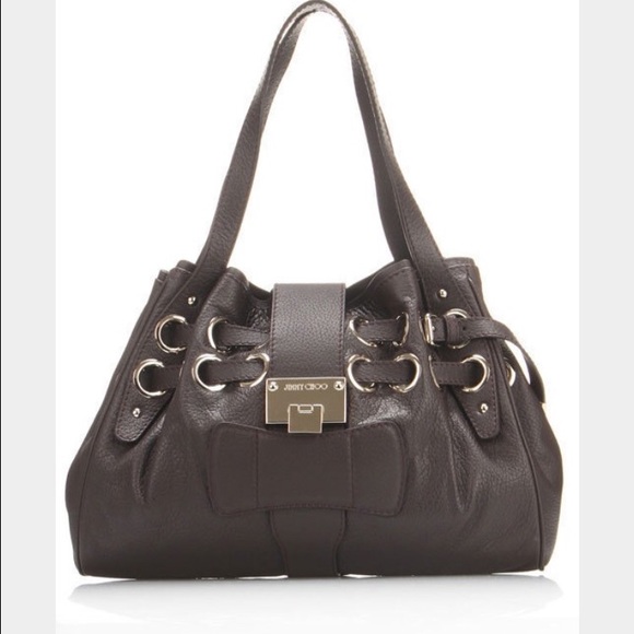 Jimmy Choo Calfskin Tulita Brown 1640857 – FASHIONPHILE Authentic Jimmy Choo Handbag