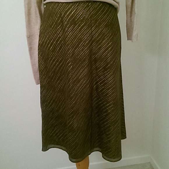 J. Crew metallic bronze a-line skirt size P4