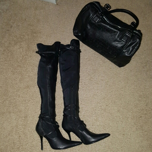 Over the knee black boots