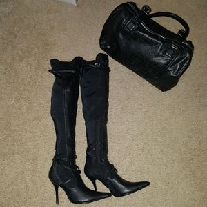 Over the knee black boots