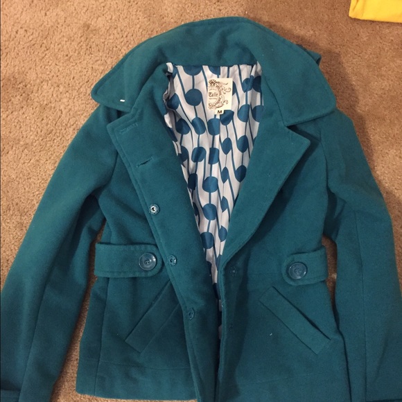 Polyester hooded Aqua coat