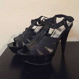 Patent Elastic Strap Heels