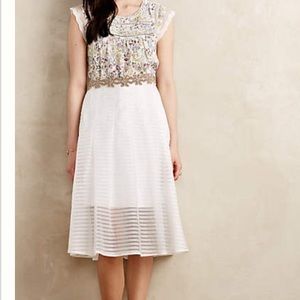 Anthropologie Shadow Stripe Maxi Skirt