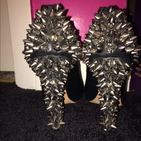 Sam Edelman open toe leather spiked pump - Picture 3 of 4