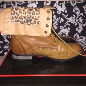 SALE!!! Charles Albert Cheetah Print Combat Boots