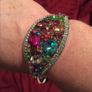Multi Color Glass & Austrian Crystal Bangle