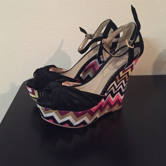 Black Suede Wedges