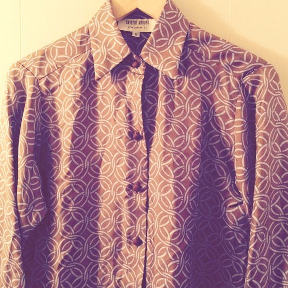 Skirtin Around silk shirt with geometric design