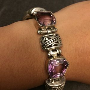 Sterling purple Amethyst toggle bracelet