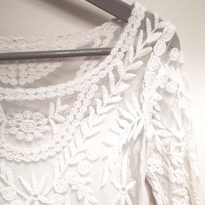 Express Lace Off-White Dress
