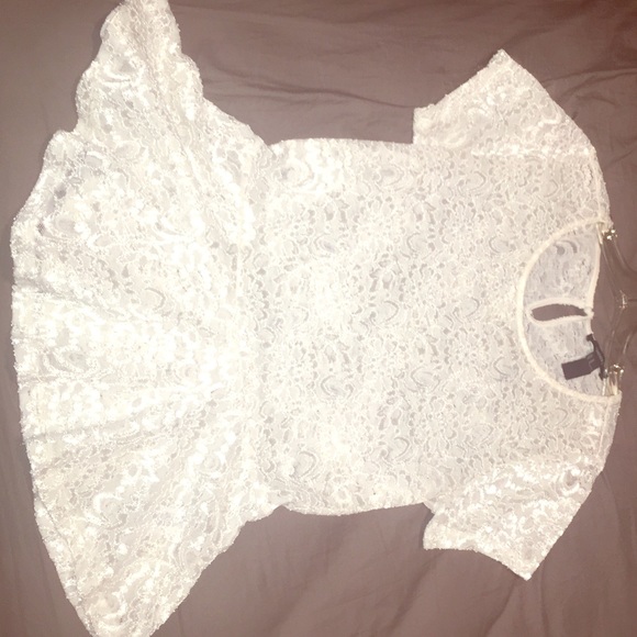 White peplum top