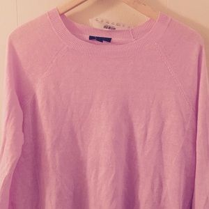 J Crew hot pink pullover linen sweater