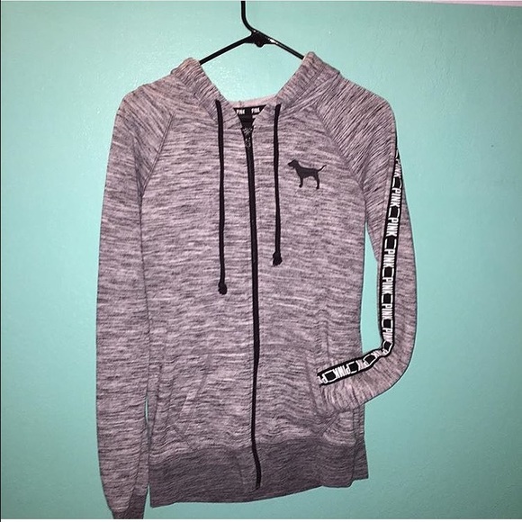 Vs pink grey zip up