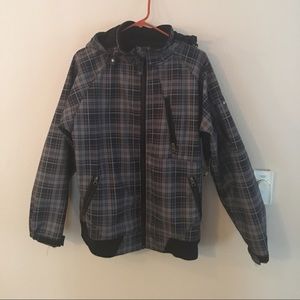 Plaid removeable hooded jacket