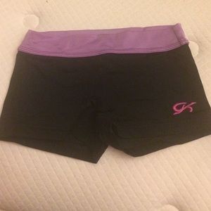Black GK spandex with purple waistband
