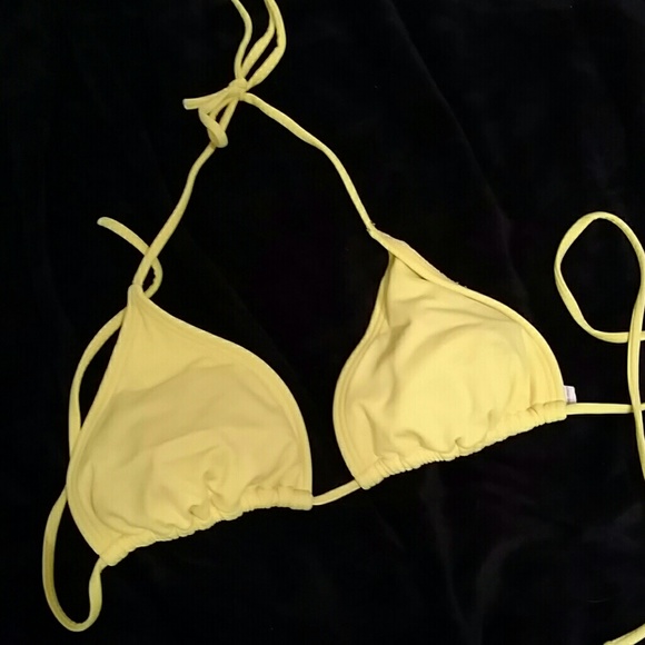 Bright yellow bikini top