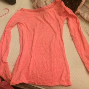 Pink/Salmon Colored long sleeve t-shirt from AE
