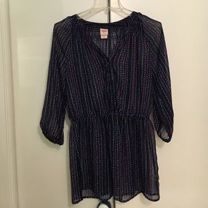Chiffon blouse with 1/2-3/4 sleeve
