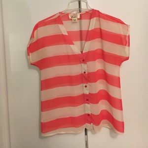 Stripe Button Up Blouse