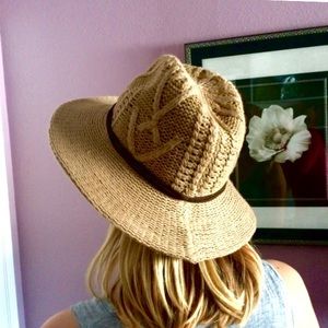 UO cable knit Panama hat