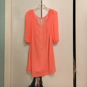 Coral Shift Dress