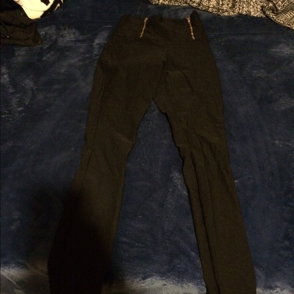 sexy black high waisted dress pants