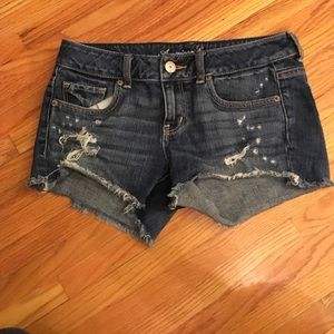 Destroyed AE denim shorts