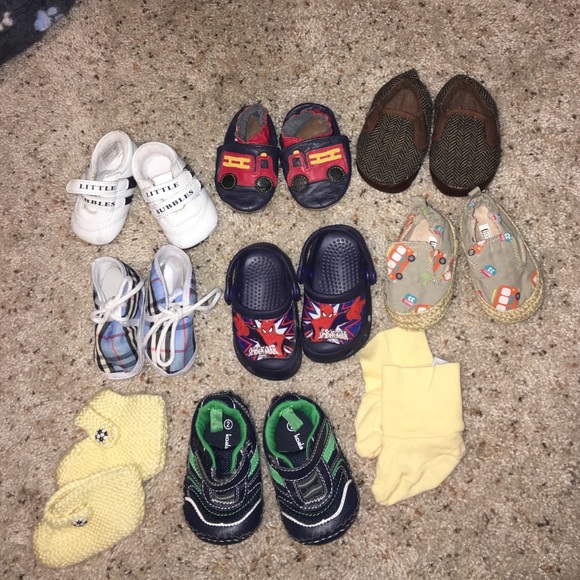12 pair of baby boy shoes