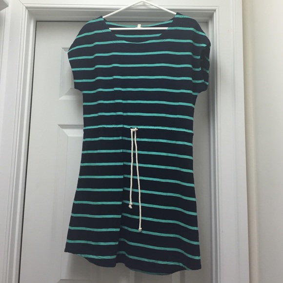 NWT J.Crew navy & green striped dress (size S)