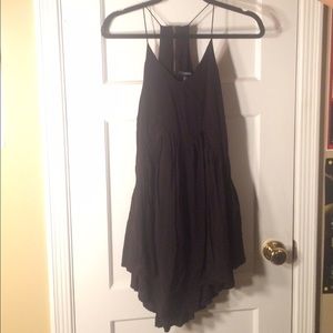 Black Shift Peasant Dress