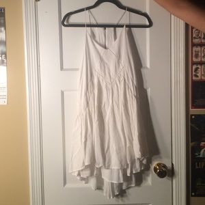 White Shift Peasant Dress