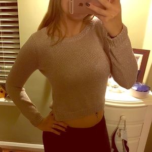 Light Nude Pink Sparkly Knit Sweater